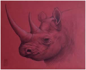 Black Rhino Endangered Species Note Card